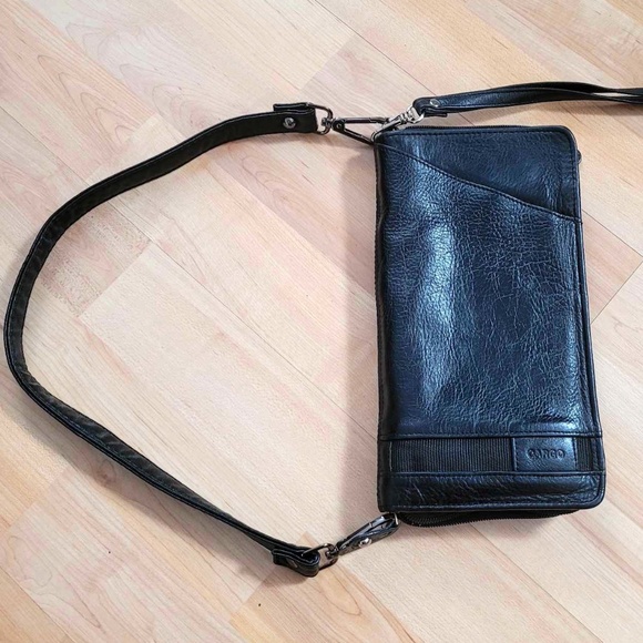 CARGO 100% Genuine Leather Mens Black Leather Messenger Organizer Clutch Bag - Picture 3 of 11